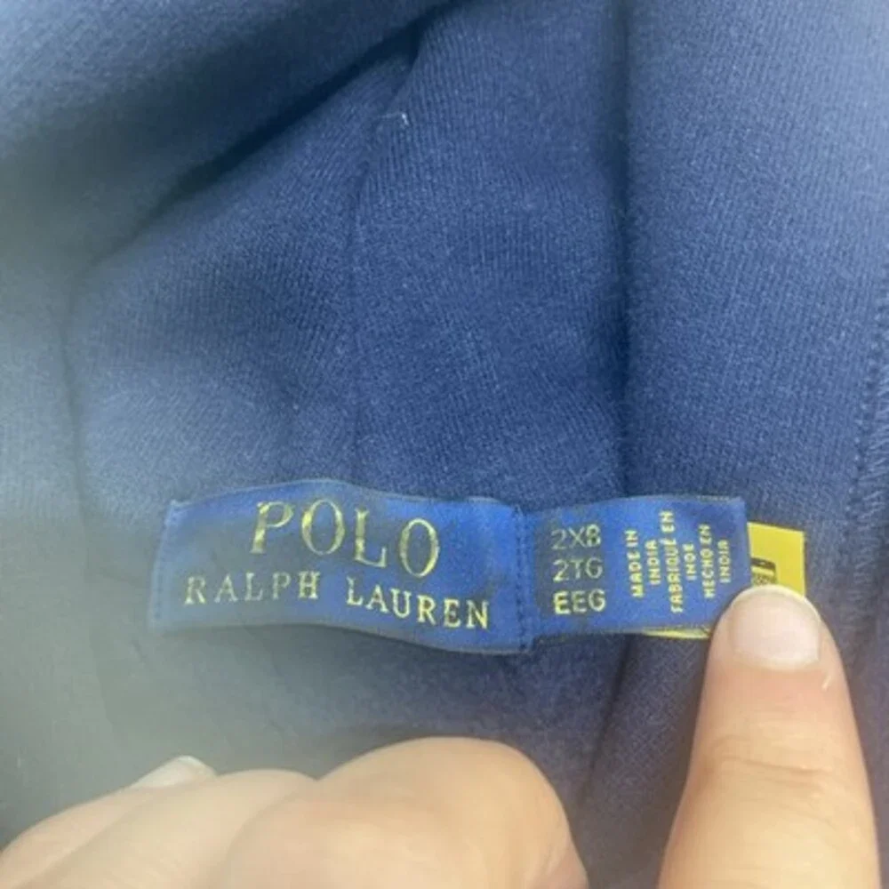 Polo Ralph Lauren Big Pony Fleece Navy Blue Pullover Hoodie! Size 2XB
